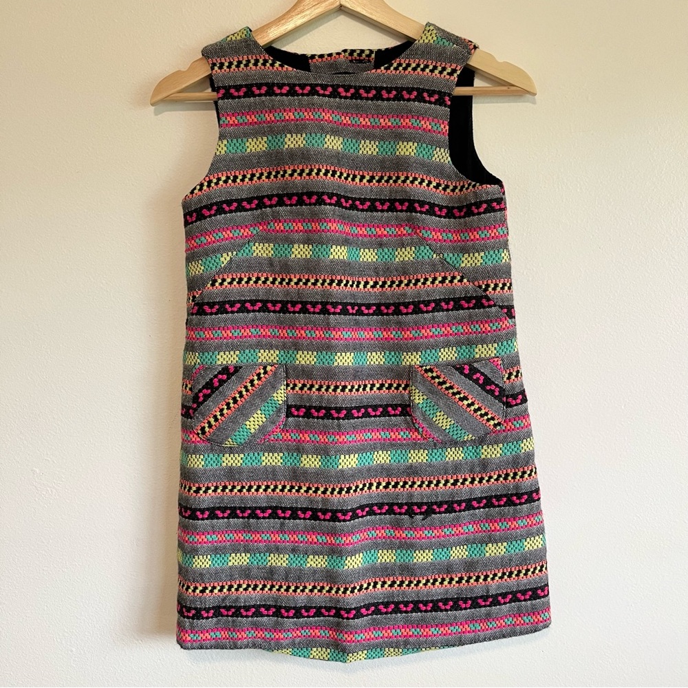 Milly Minis Geometric Stripe Neon Shift Dress Girl’s Size 12